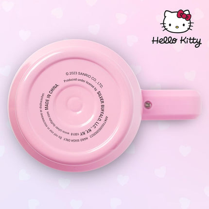 Gobelet isotherme en acier inoxydable Silver Buffalo Sanrio Hello Kitty avec poignée et paille compatible avec les porte-gobelets standards 38 L
