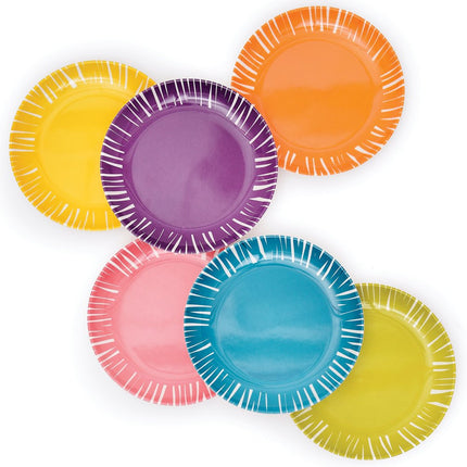 French Bull Melamine Assorted Plates-6 Piece Set -Melamine Dinnerware-Platter, Serving, Party, Platter, Dish (6" Appetizer Plate, Fringe)