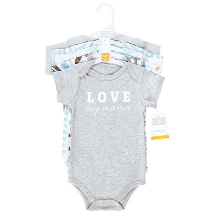 Hudson Baby Unisex Baby Cotton Bodysuits, Neutral Abstract, 18-24 Months