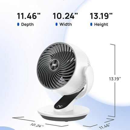 Dreo Oscillating Fan for Bedroom, 9 Inch Quiet Table Fans for Home Whole Room, 70ft Powerful Airflow, Desk Air Circulator Fan with Remote, 120� Adjustable Tilt, 4 Speeds, 8H Timer, for Office Desktop