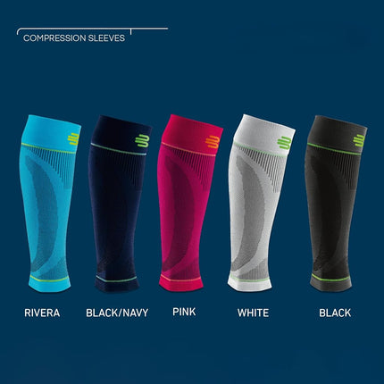 Bauerfeind Sports Compression Lower Leg Calf Sleeves (1 Pair) - Gradient Compression for Improved Blood Circulation in Legs - Air Knit Fabric Breathable, Durable, Washable (Black, Small, Short)