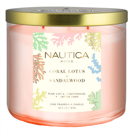 Coral Lotus Sandalwood Soy Blend Wax Candle, 14.5 