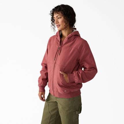 Chaqueta Dickies de lona de pato con forro polar para mujer, color mantequilla de manzana, XS