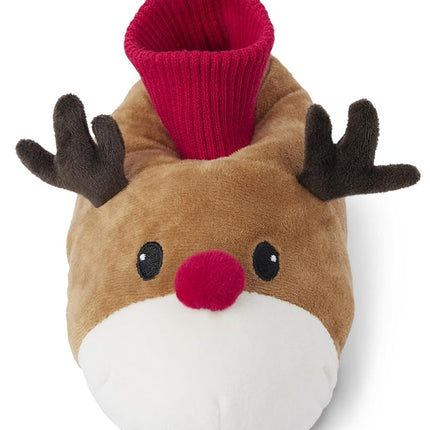 Gymboree Unisex-Child and Toddler Slip Resistant Home Slipper, Christmas Reindeer, 11-12 Little Kid