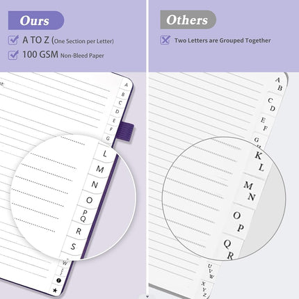 Address Book with Alphabetical Tabs, Hardcover Password Keeper 7"x10"
