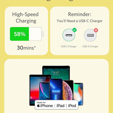 Anker Powerline III Flow, USB C to Lightning Cable for iPhone 12 Pro/11/X/XS/XR/ 8 Plus, AirPods Pro, (6ft) [MFi Certified] Supports Power Delivery, Silicone(Charger Not Included) (Mint Green)