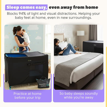 SnoozeShade for Travel Cots and Portacots Blackout Cover and Sleep Aid
