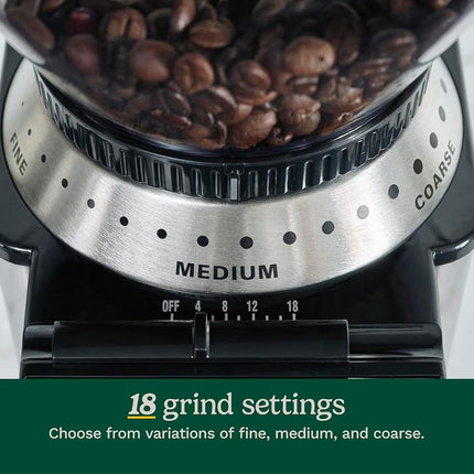 CUISINART Coffee Grinder, Electric Burr One-Touch Automatic Grinder with18-Position Grind Selector, Stainless Steel, DBM-8BKSP1, Black