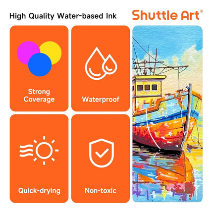 Shuttle Art Acrylic Felt, 80 Colours Double Tip Acrylic Paint Markers (Fine and Shark), Acrylic Marker on Ceramic Plastic Canvas, Felt Paint for Calligraphy, DIY