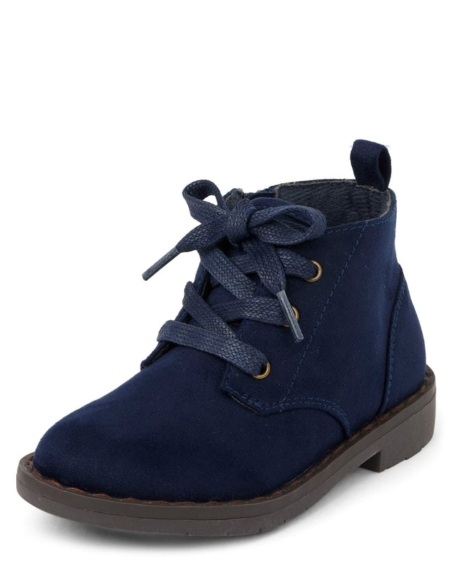 Bottes courtes à la cheville Gymboree pour garçons et tout-petits, marine, taille 3 grand enfant large