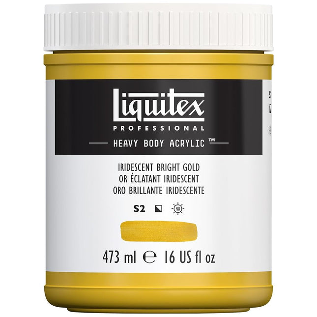Liquitex Professional Heavy Body Acrylic Paint, 16-oz (473ml) Pot, Iridescent Bright Gold
