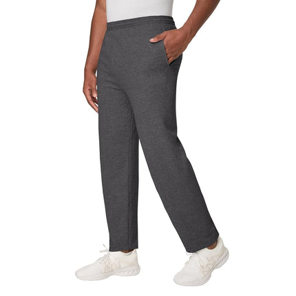 Hanes Men's Sweatpants, EcoSmart Fleece Sweats for Men, Open Bottom Sweatpants, 30.5", Smoke Gray, Small