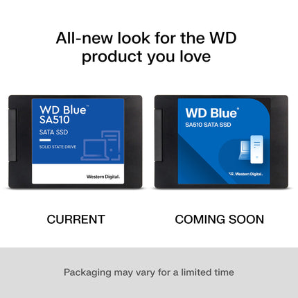 WD Blue SA510 SSD, SSD SATA de 2 TB y 2,5", Velocidades de lectura de hasta 560 MB/s, Incluye Acronis True Image para WD, Migración de disco y clonación, Copia de seguridad y recuperación, Protección contra ransomware. Actualización para PC/portátil
