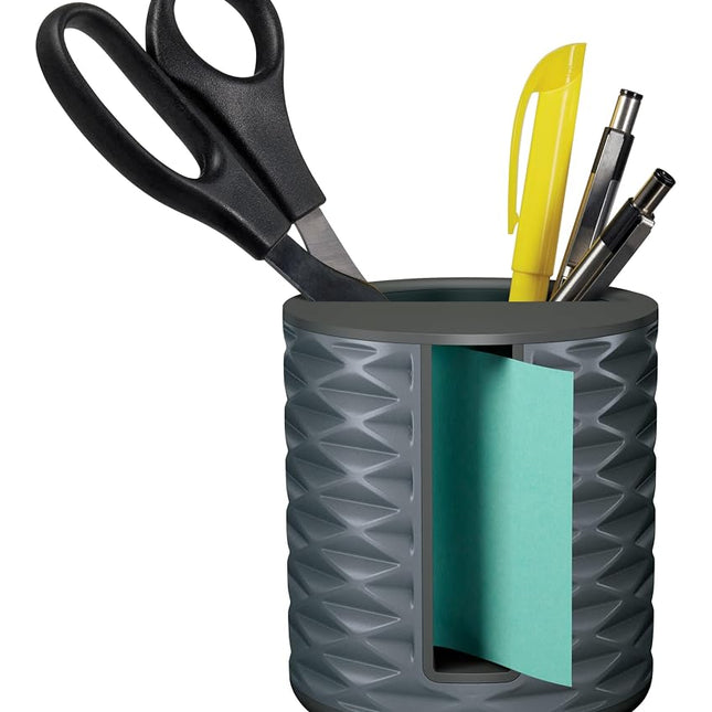 Post-it Note Dispenser, Vertical Design, Pop-Up Notes, Black with Grey Geometric Pattern, 1 Aqua Splash 3 in x 3 in Super Sticky Note Pad