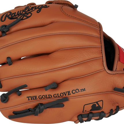 Rawlings | Guante de béisbol juvenil Select Pro Lite | Modelo Nolan Arenado | Para lanzar con la mano derecha | 11" - Red Pro en forma de H | Color camel