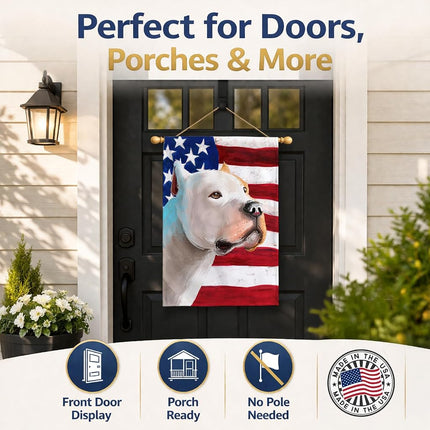 Caroline's Treasures CK6459CHF Brazilian Dogo American Flag Flag Canvas House Size, Large, multicolor