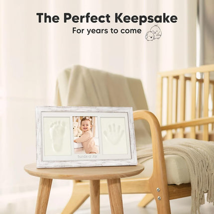 KeaBabies Baby Hand and Footprint Kit, Clay Keepsake Frame (Vintage White)