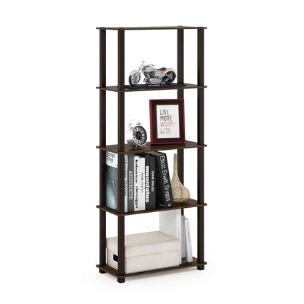 Furinno TURN-S-TUBE Book Shelf, 5-Tier Toolless St
