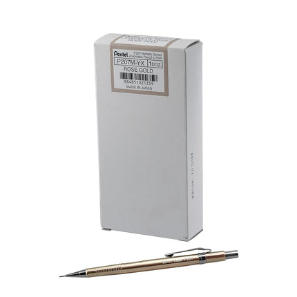 Pentel Sharp Mechanical Pencil, 0.7mm Metallic Copper Barrel, Box of 12 (P207MY)