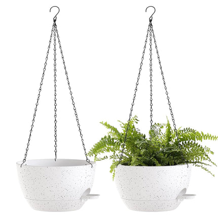 SQKH 12 Inch Hanging Baskets 2 PC with Chains, Sel