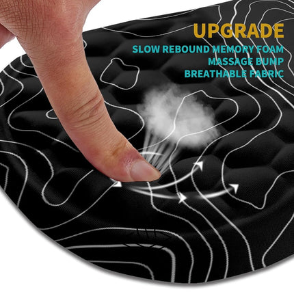 Hokafenle Ergonomic Mouse Pad Wrist Support, Mouse Pad for Pain Relief with Massage Memory Foam, Wrist Rest Mousepad (12x8 inch,Topographic Contour), KM&HK-MOUSEPAD-T8B-001