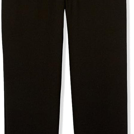 IZOD Boys' Bi-Stretch Flat Front Dress Pant, Black Twill, 16 Husky