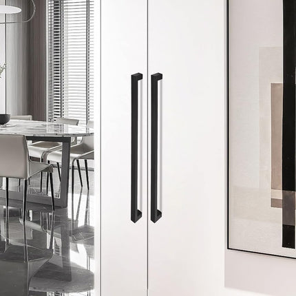 Redunest Cabinet Pulls Matte Black Cabinet Handles Square Drawer Pulls, 5 Pack 18 Inch Stainless Steel Kitchen Door Cupboard Cabinet Handles, Drawer Hardware Handles, 458mm Hole Centers