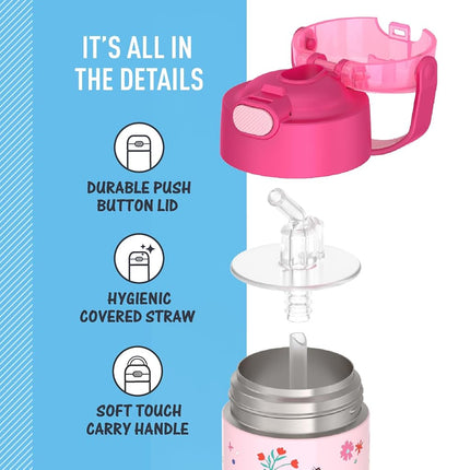 THERMOS F4101MM6 FUNTAINER 12 Ounce Insulated-Beverage-Bottles, Stainless Steel, Minnie Mouse
