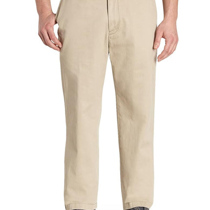 Nautica Men's Big and Tall Twill Flat-Front Pant, True Stone, 46W x 32L