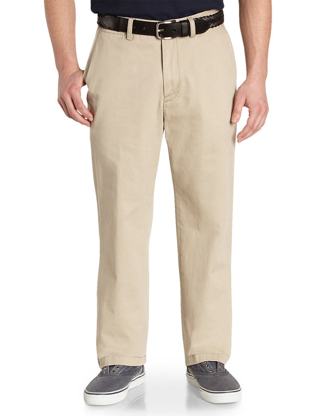 Nautica Men's Big and Tall Twill Flat-Front Pant, 