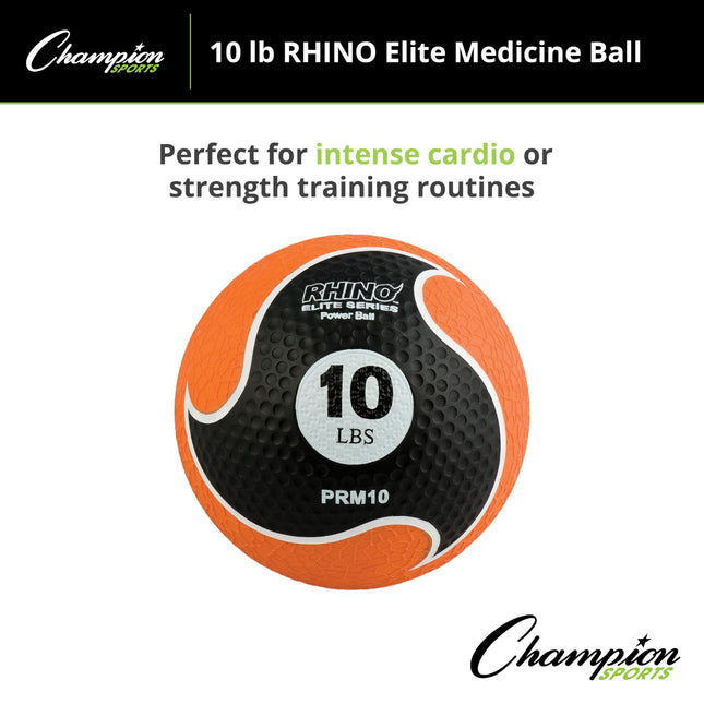 Médecine-ball Champion Sports Rhino Elite (10 livres), orange
