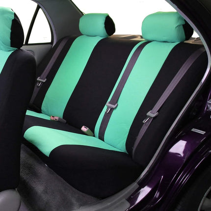 FH Group FB050115 + F14403 Flat Cloth Seat Covers (Mint) Full Set – Universal Fit for Cars Trucks & SUVs