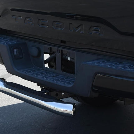 Armordillo USA 8718681 3-Inch Rear Hitch Step Bar - Chrome Universal Fits 2-Inch Receiver Tube Trailer Hitch