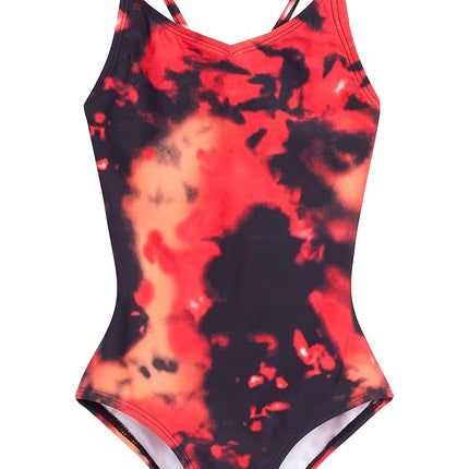 Kanu Surf Traje de baño de una pieza para niña Hurricane Beach Sport UPF 50+, Negro/Coral Huracán, 10