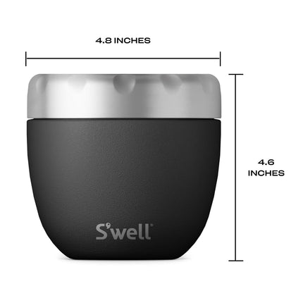 S'well Eats Stainless Steel Food Bowls, 21.5oz, Onyx, Triple-Layered Vacuum-Insulated Containers Keeps Food Cold for 11 Hours and Hot for 7 Hours, Condensation Free, BPA Free