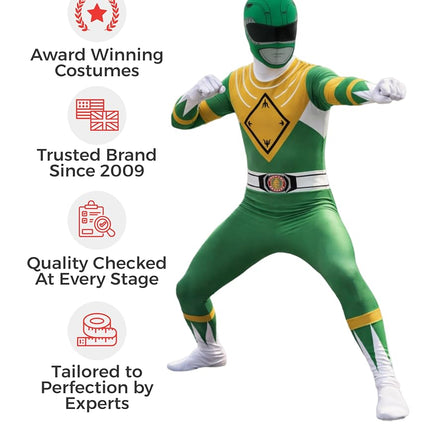 Morphsuits Green Power Ranger Costume, Halloween Costume for Adults, XXL