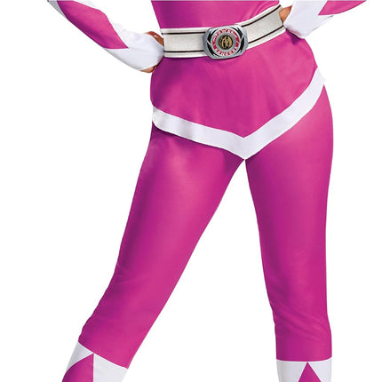 Disguise Power Rangers Pink Ranger Fancy Dress for Women, Officially Licensed, Includes Pink Power Ranger Jumpsuit & Power Ranger Mask, Deluxe Adults Dress Up, For UK 12-14