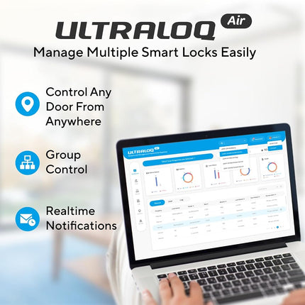 ULTRALOQ Latch 5 Built in WiFi Smart Lock with NFC, 5-in-1 Keyless Entry Door Lock with Bluetooth, Smart Handle with Keypad (Black)