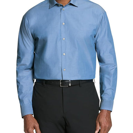 Kenneth Cole Men's Solid Dress Shirts, Hazy Blue, 