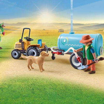 Playmobil 71442 Country: Tractor with Trailer and Water Tank, fresh harvest on the farm, learning about the environment, fun imaginative role-play, sustainable play sets suitable for children ages 4+