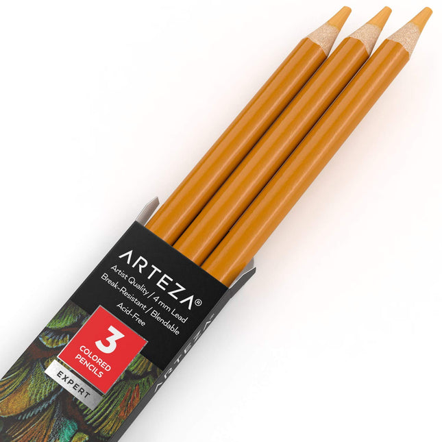 Arteza Colored Pencils, Pack of 3, A105 Honey, Sof