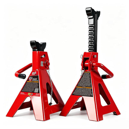 BIG RED T46202 Torin Steel Jack Stands: 6 Ton (12,000 lb) Capacity, Red, 1 Pair