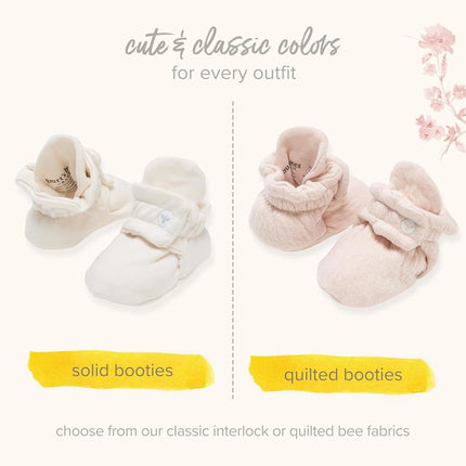 Burt's Bees Baby Unisex Baby - Baby Booties, Organic Cotton Adjustable Infant Shoes Slipper Sock