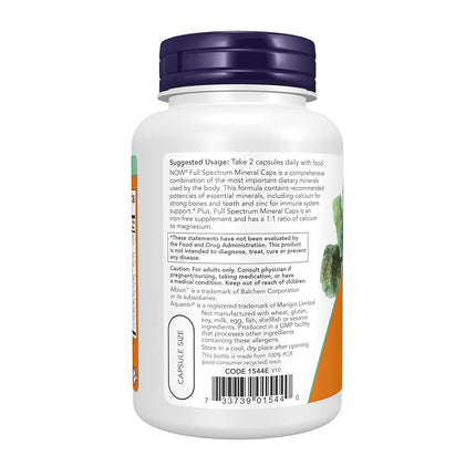 NOW Full Spectrum Minerals, 120 Capsules (Pack of 2)