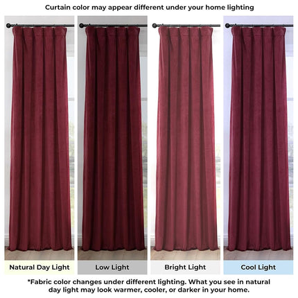 HPD Half Price Drapes Heritage Plush Velvet 84 Inches Long Darkening Curtains for Bedroom & Living Room 50W x 84L, (1 Panel), Dark Merlot, 50" W x 84" L (Pack of 1)