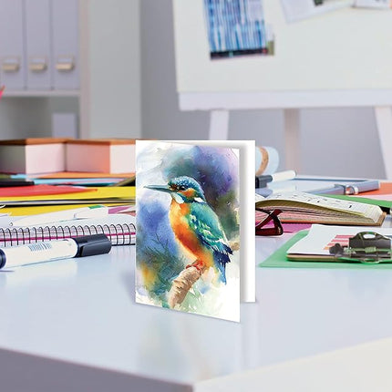 Better Office Products 50-Pack All Occasion Greeting Cards Box Set, 4 x 6 inch, 50 Assorted Blank Note Cards & 50 Envelopes, 6 Butterfly & Birds Designs, Blank Inside, 50 Pack