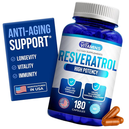 Resveratrol Capsules 1000mg Serving - 180 Capsules