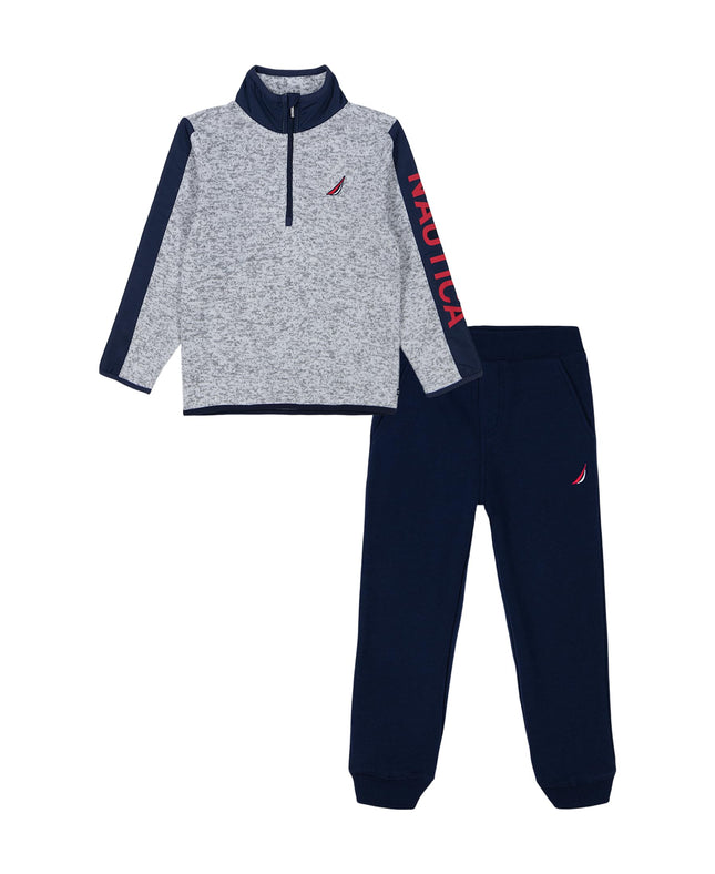 Nautica boys 2pc Polar Fleece 1/2 Zip Fleece Pant 