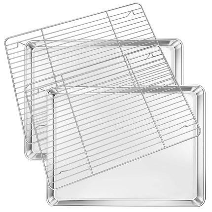 Deedro Baking Sheet & Rack Set [2 Sheets + 2 Racks