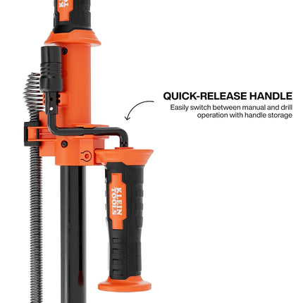 Klein Tools 53018 6-Foot Steel Toilet Auger, Extendable Toilet Snake Drain Clog Remover, Hybrid Manual Drill Operation, Plumbing Snake for Drains